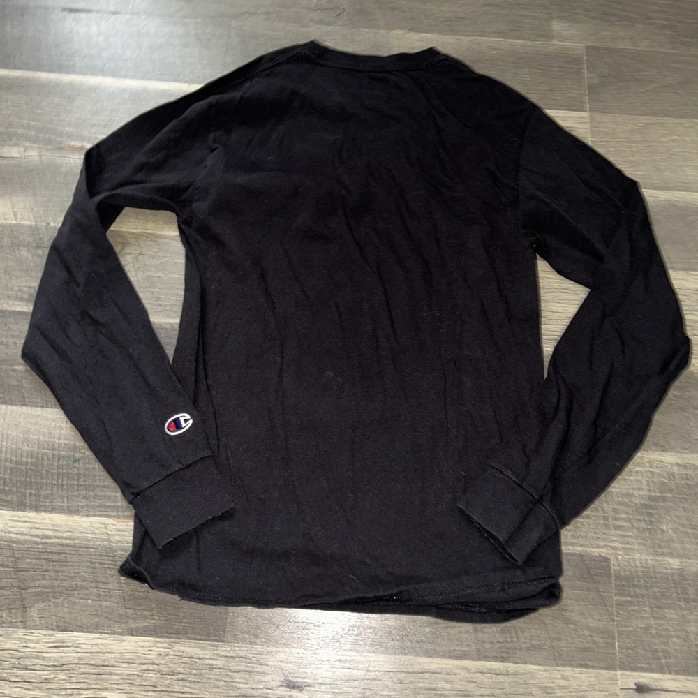 Champion Men's Heritage Long Sleeves Crew Neck Black Shirt Top Size S - Picture 3 of 3